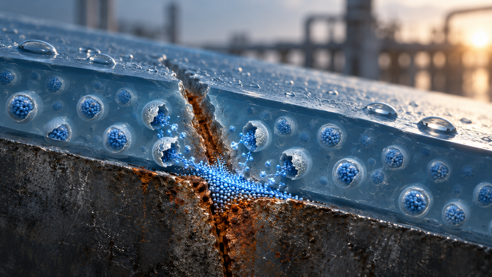 Recubrimiento anticorrosivo inteligente con nanocontenedores que liberan inhibidor sobre una zona dañada del acero
